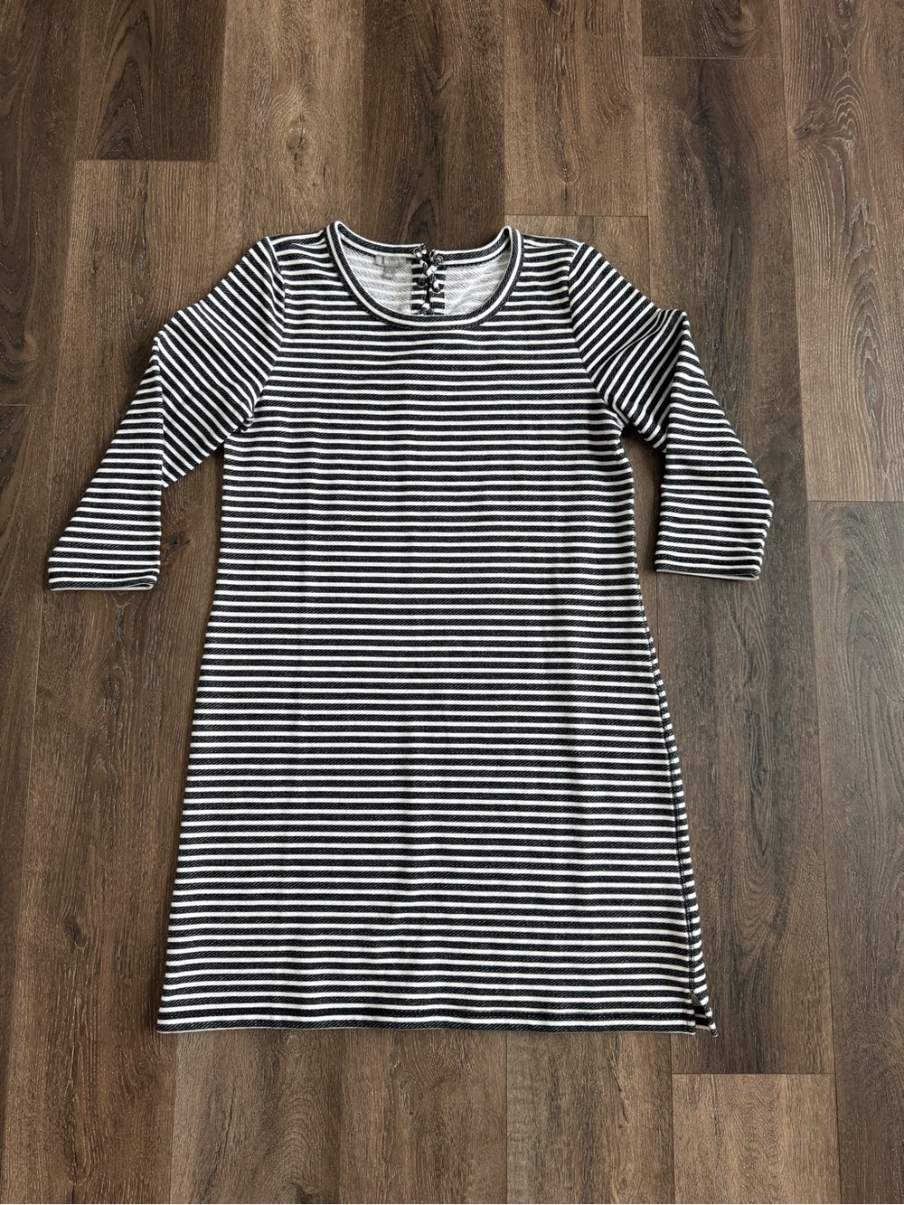 T by Talbots Striped Black and White Knit Dress Women’s size Large